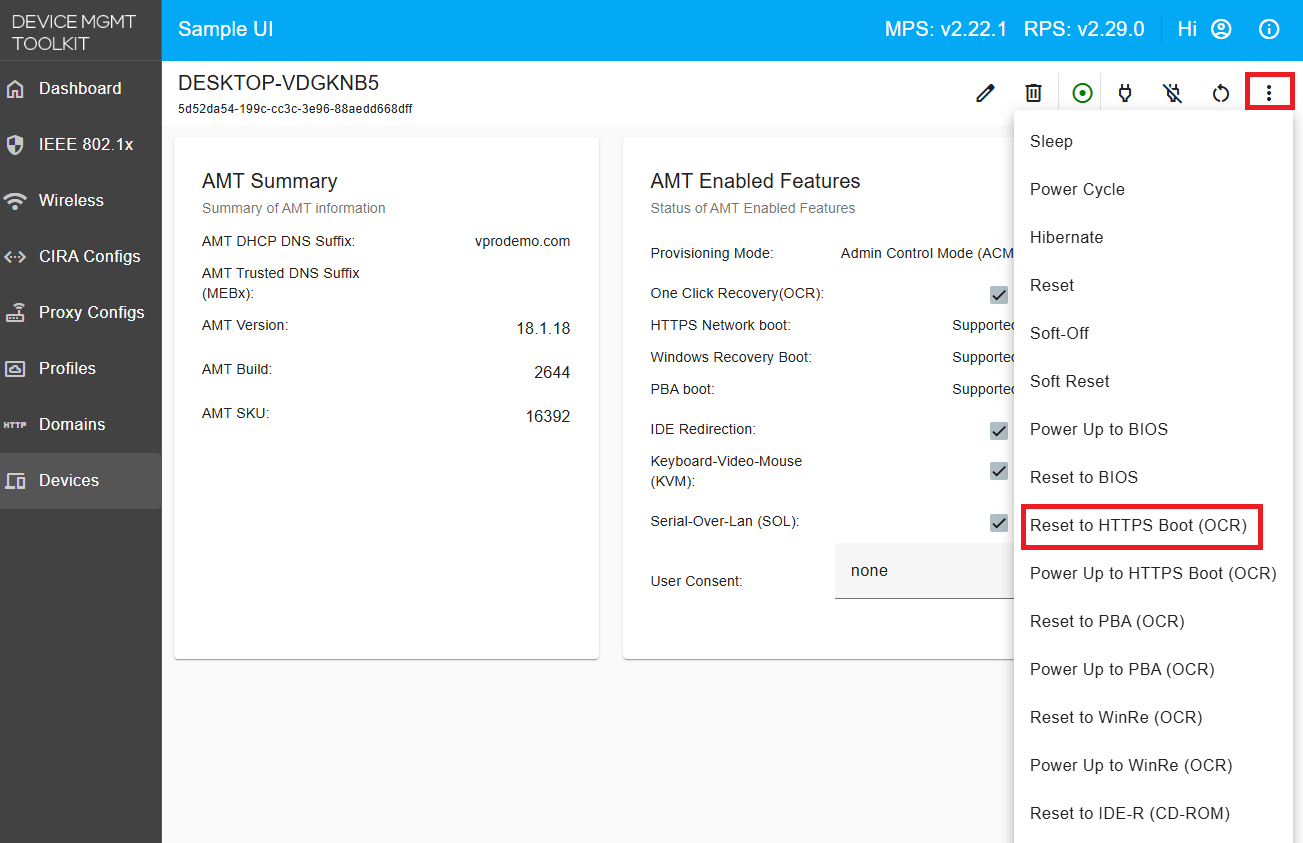 Figure 6: Reset to HTTPS Boot (OCR)
